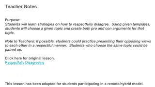 Strategies for Respectfully Disagreeing: Learn to Disagree Effectively