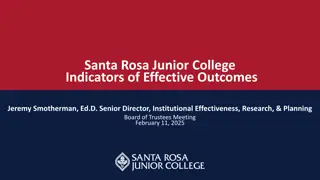 Santa Rosa Junior College Indicators of Effective Outcomes Presentation
