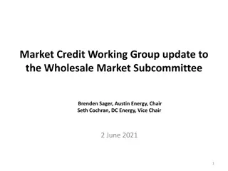 Wholesale Market Credit Working Group Updates and Discussions