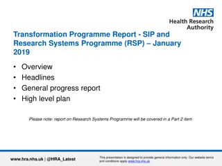 Transformation Programme Report Highlights and Overview January 2019