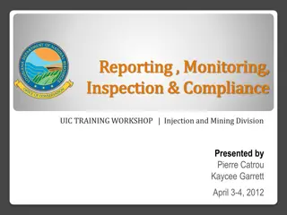 Annual Disposal/Injection Well Monitoring Report Workshop Overview