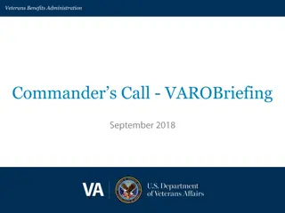 Veterans Benefits Administration Overview and Services Offered