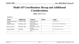 IEEE 802.11-17 Multi-AP Coordination Overview