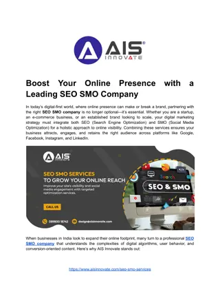 Boost Your Online Presence with a Leading SEO SMO Company