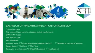 Fine Arts Bachelor Application for Admission - Art Education Program