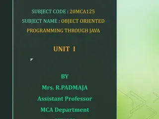 Object Oriented Programming: Fundamentals and Concepts Through Java