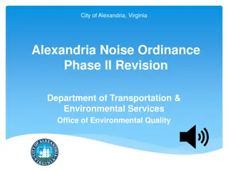 Alexandria Noise Ordinance Revision: Policy, Regulation, and Enforcement