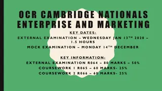 Cambridge Nationals Enterprise and Marketing Key Dates and Information