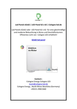 Led Panels 62x62 | LED Panel 62 x 62 | Cologne-led.de