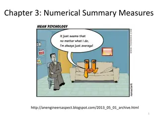 Understanding Numerical Summary Measures in Statistics