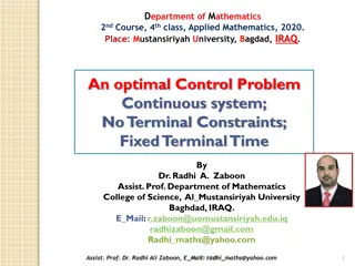 Optimal Control Problem in Applied Mathematics at Mustansiriyah University, Baghdad