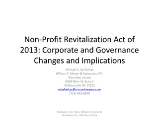 Non-Profit Revitalization Act of 2013: Governance and Audit Changes