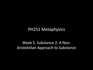 Neo-Aristotelian Approach to Substance in Metaphysics