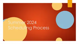 Summer 2024 Scheduling Process: Key Points and Room Requests