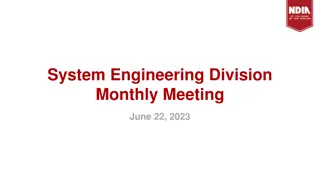 System Engineering Division Monthly Meeting