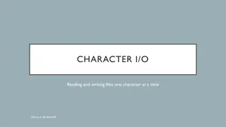 Understanding Character I/O and File Handling in C++ Programming