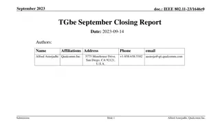 IEEE 802.11-23 TGbe September Closing Report