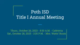 Understanding ESSA Grants and Title Funds at Poth ISD