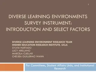 Assessing Diversity in Higher Education: Diverse Learning Environments Research