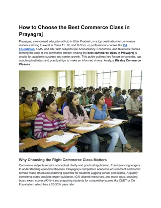 How to Choose the Best Commerce Class in Prayagraj