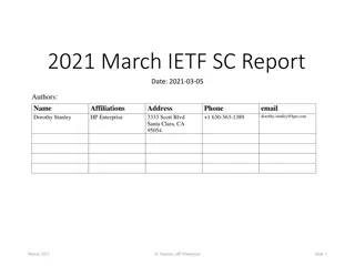 IEEE 802 and IETF Standing Committee Report