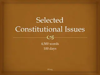 Understanding Constitutional Issues and Founding Principles