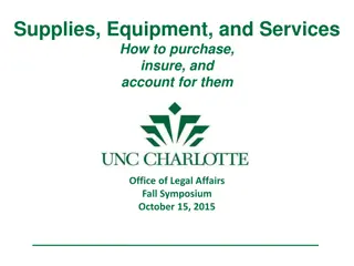How to Purchase Supplies, Equipment, and Services - UNC Charlotte Symposium Overview