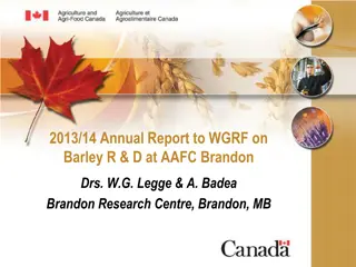 Barley R&D Annual Report 2013-14: Cultivar Status & Varieties Overview