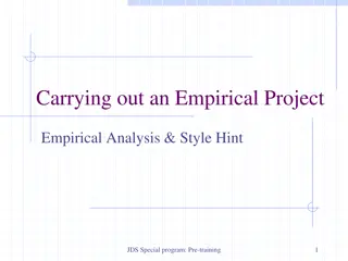 Empirical Project Analysis Steps: Question, Literature Review, Data Collection