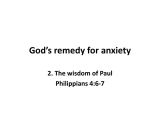 God's Remedy for Anxiety: Finding Peace Through Prayer and Thanksgiving