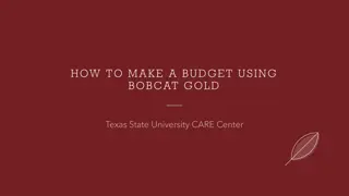 How to Create a Budget Using Bobcat Gold Tool