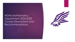 NGHS Mathematics Department 2024-2025 Course Descriptions and Recommendations
