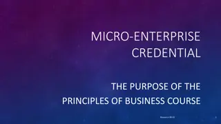Jump Start Micro-Enterprise Credential Program Overview