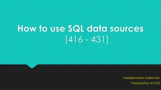 Using SQL Data Sources Efficiently