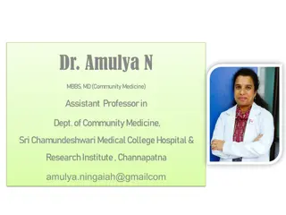 Dr. Amulya N - Assistant Professor in Community Medicine