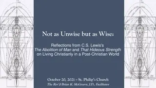 Reflections on Living Christianly in a Post-Christian World