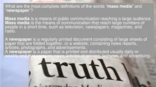 Mass Media and Newspapers in Great Britain