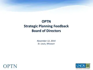 Strategic Planning Updates and Goals in Organ Transplantation