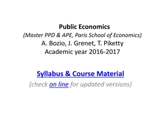 Master's Course in Public Economics: Syllabus and Course Material 2016-2017