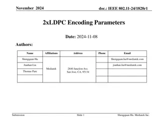 LDPC Encoding Parameters Update Proposal for IEEE 802.11-24/1828r1 Documentation