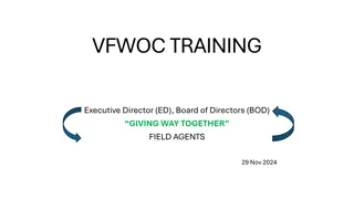 VFWOC Training and Charity Money Management Updates
