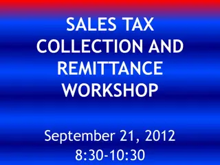 Sales Tax Collection and Remittance Workshop Information