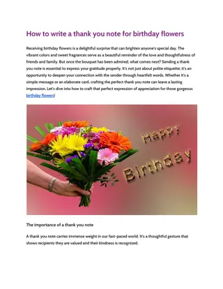 How to write a thank you note for birthday flowers