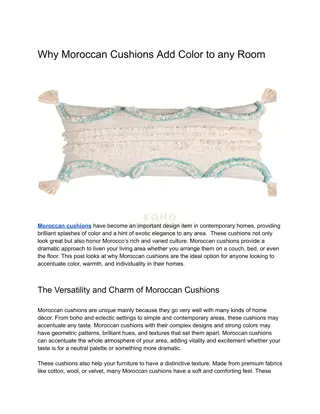 Why Moroccan Cushions Add Color to any Room