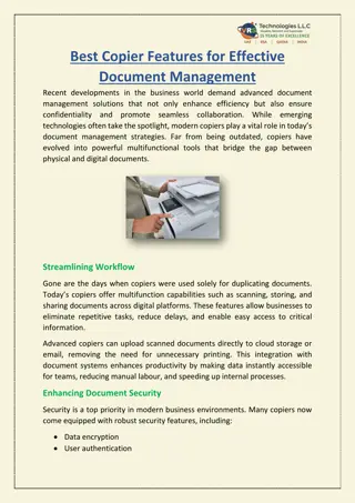 Best Copier Features for Effective Document Management