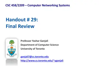 Computer Networking Final Exam Review - University of Toronto Winter 2025