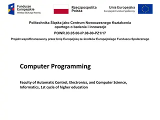 Computer Programming in Faculty of Automatic Control, Electronics, and Computer Science
