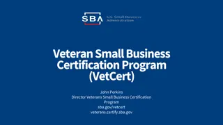 Veteran Small Business Certification Program 2024 Updates and History
