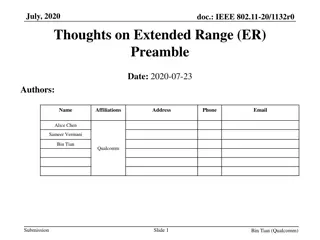 Thoughts on Extended Range Preamble in IEEE 802.11-20/1132r0 Document