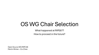 RIPE87 Open Source WG Chair Selection Process Overview